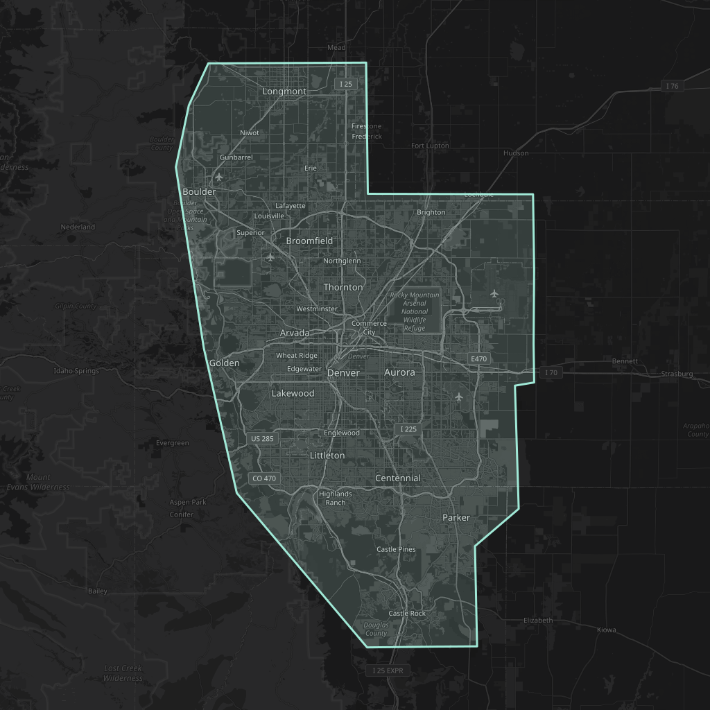 Map of the playable area in Denver