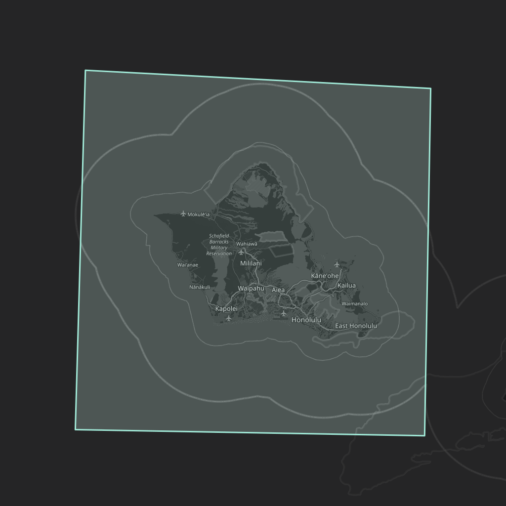 Map of the playable area in Honolulu
