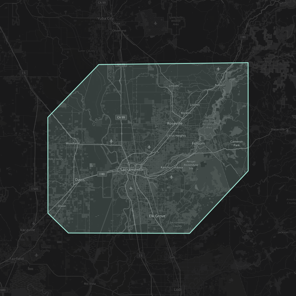 Map of the playable area in Sacramento